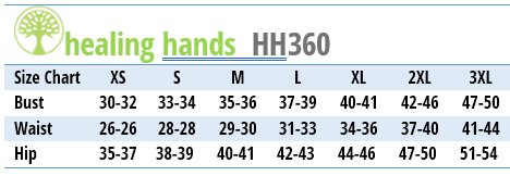 Healing Hands Scrubs Size Chart