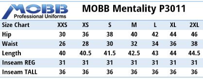 Mobb Medical Uniforms Canada - Size Chart Mobb Medical Uniforms Canada - Size Chart