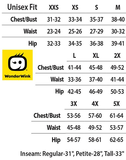 Wonderwink Size Chart
