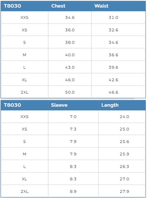 T8030 Mobb Size Chart ENG