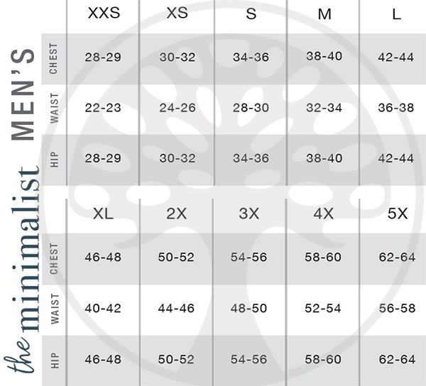 Minimalist Collection™ | Healing Hands® Canada - Size Chart